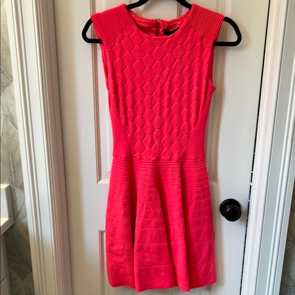 Vibrant Orange Fit and Flare Mini Dress for Cocktail Night